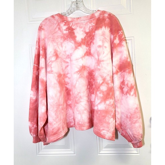 Rebecca Minkoff Rosie SweatshirtSize XL Tie-Dye Pink Pullover Balloon Sleeves - Picture 5 of 13